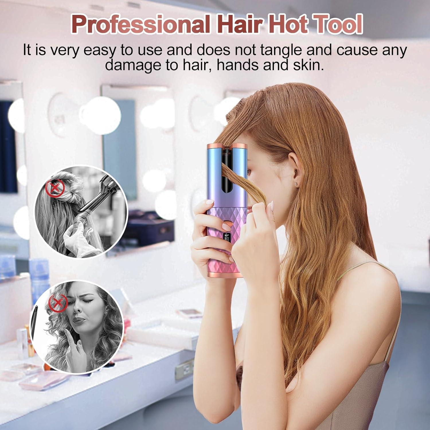 Hot Sale Automatic Cordless Hair Curl Iron With LCD Display, Cordless Rechargeable Curling Iron, 1 inch Ceramic Travel Curling Wand - 6 Temperature Settings, 11 Timer Settings, Auto Shut Off, MULTICOLOR, PACK OF 1 https://vendorcenter.jumia.com/product-set-images/2025/04/22/gvc.product.image.1745314573285.a279add1-9b2c-498d-b489-a3bcf142d18b.jpeg