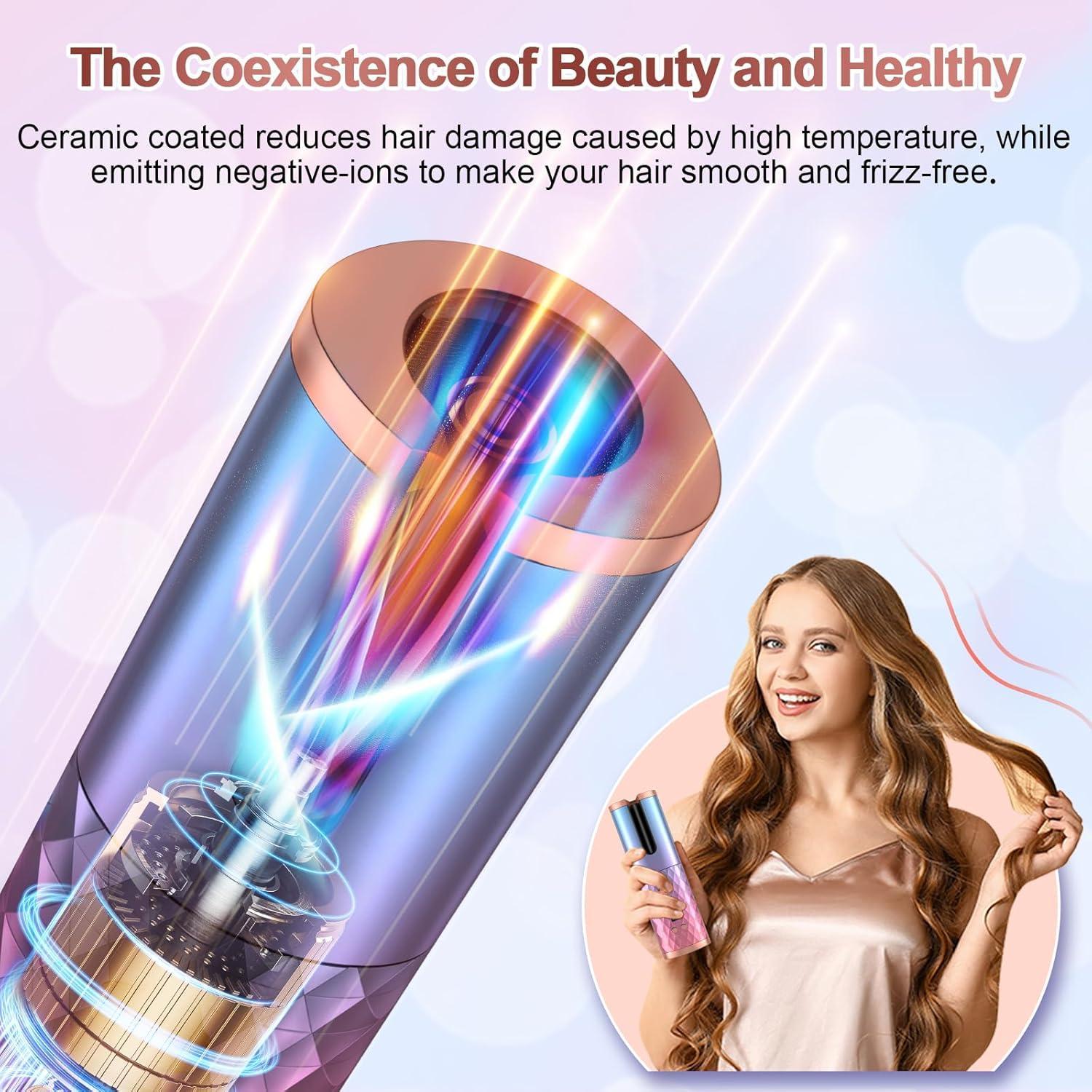 Hot Sale Automatic Cordless Hair Curl Iron With LCD Display, Cordless Rechargeable Curling Iron, 1 inch Ceramic Travel Curling Wand - 6 Temperature Settings, 11 Timer Settings, Auto Shut Off, MULTICOLOR, PACK OF 1 https://vendorcenter.jumia.com/product-set-images/2025/04/22/gvc.product.image.1745314577293.540a0b0b-ca42-4807-acfe-16102b391e37.jpeg