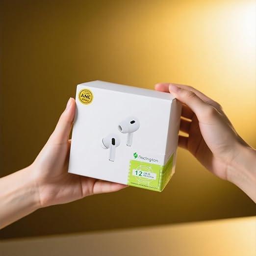 سماعات لاسلكية متوافقة مع AirPods Pro ، بلوتوث 5.3، إلغاء الضوضاء النشط، عمر بطارية 30 ساعة، شحن لاسلكي، أبيض