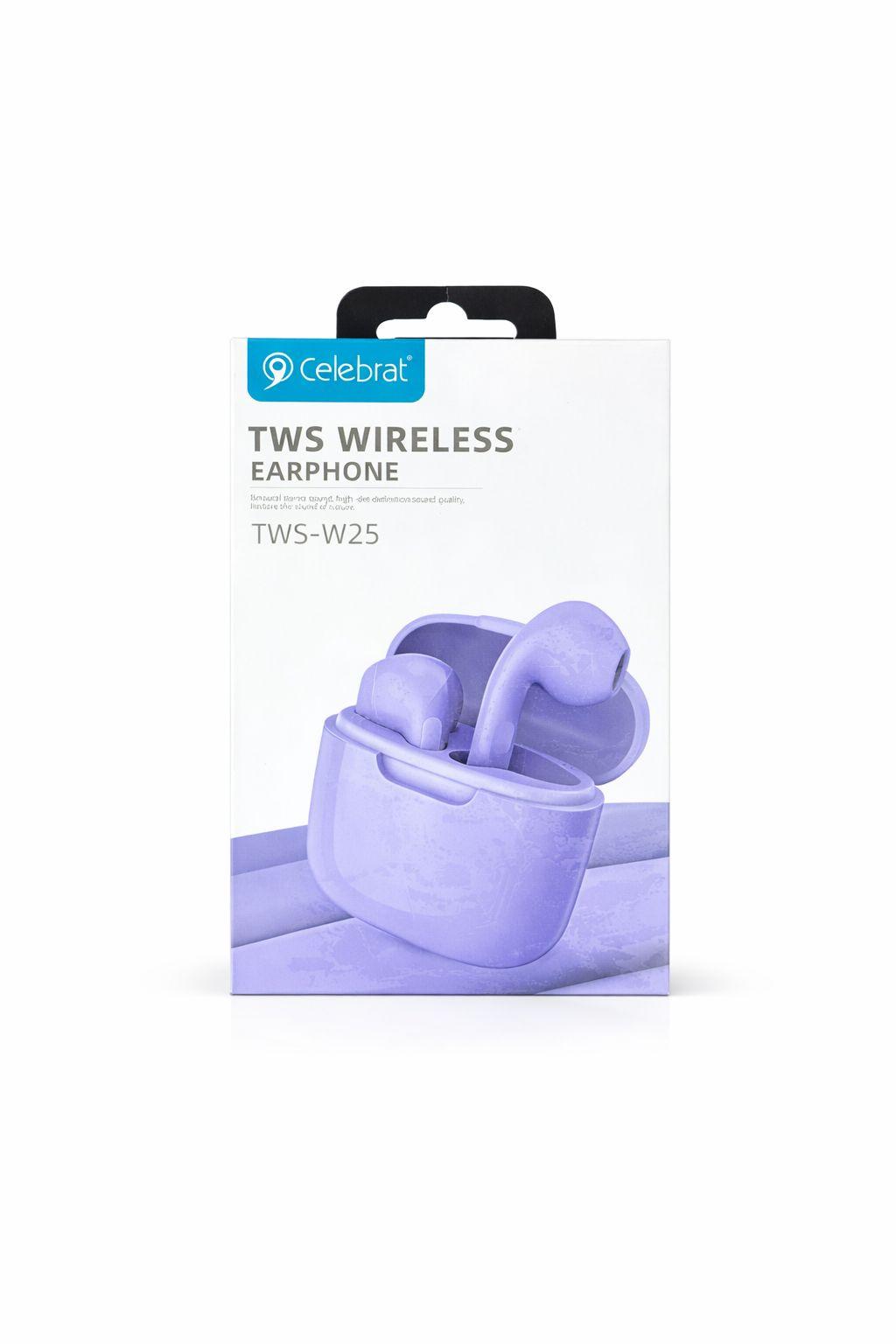 سماعات أذن لاسلكية حقيقية الأصلية (TWS-W25) بنفسجي