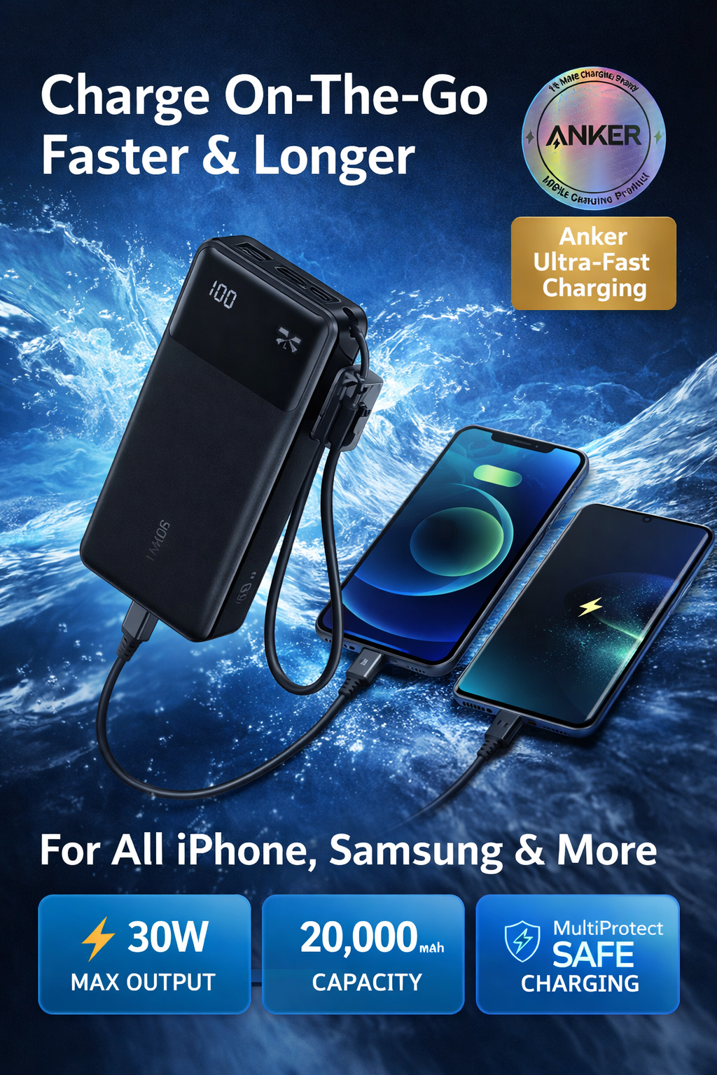 Anker 20000mAh Power Bank 30W Fast Charging - Black