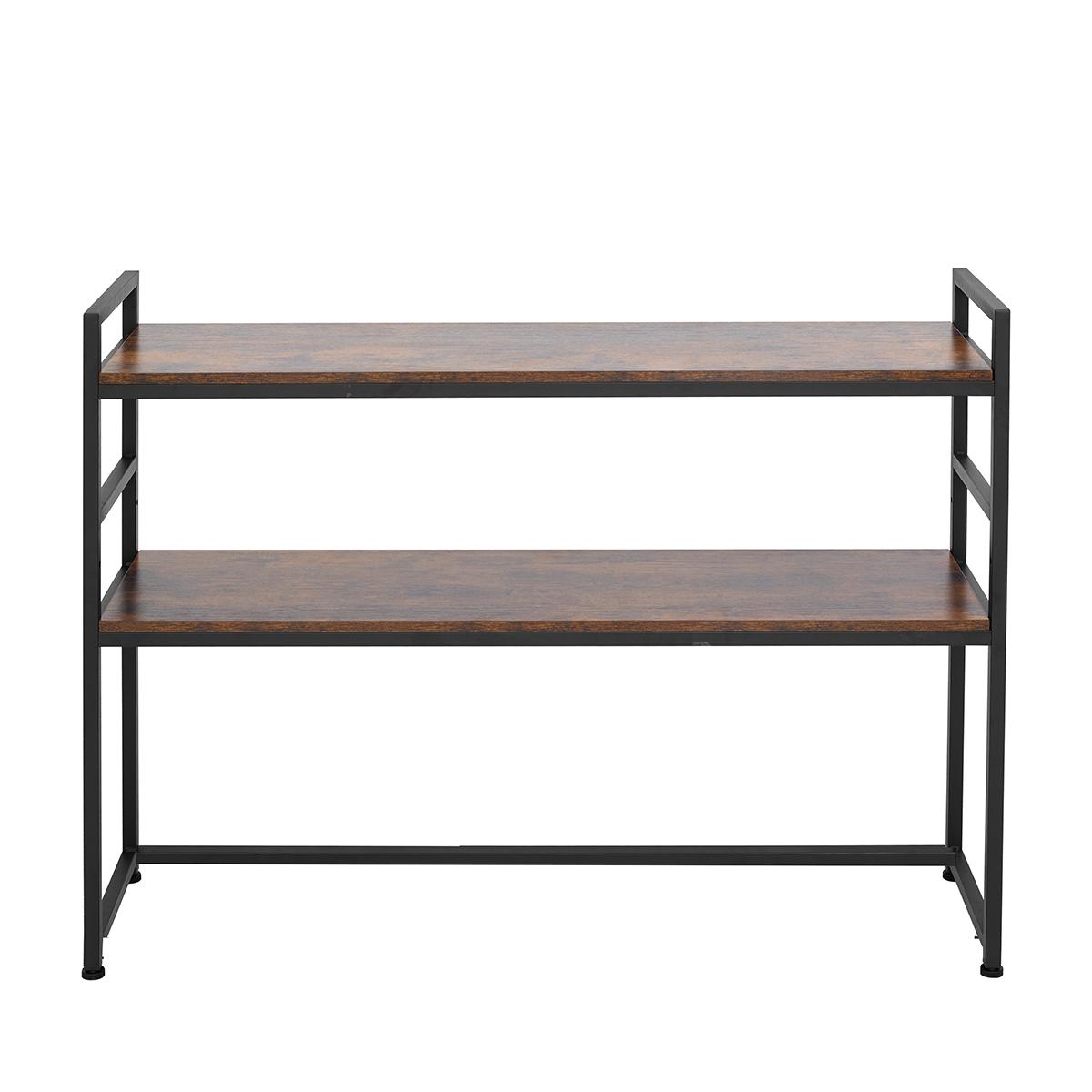 LASA 2-Tier Desktop Shelf Organiser Metal and Wood Storage Rack Quality LASA Home & Office Product