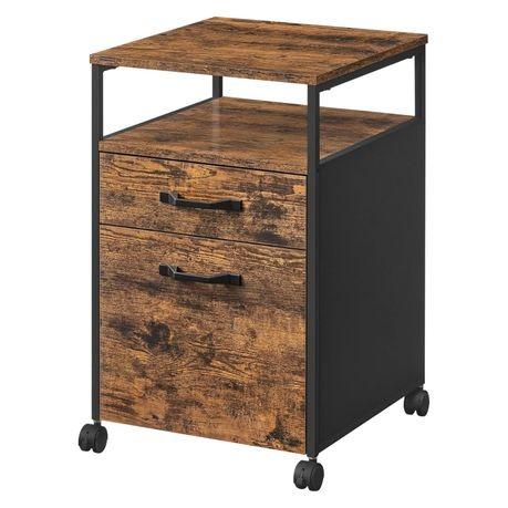 LASA Rolling File Cabinet 2-Drawer Office Storage with Open Shelf – Wood Quality LASA Home & Office Product