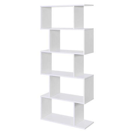 LAZAVA 5-Tier Display Shelf Freestanding Bookcase Room Divider – Metal for Living Room, Office, Bedroom, Hallway
