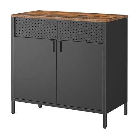 LASA Industrial Buffet Sideboard Cabinet Metal Adjustable Shelves