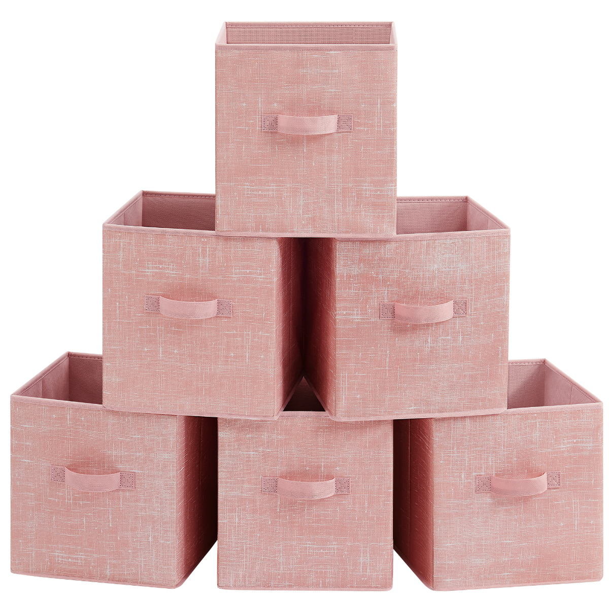LASA Storage Cubes Set of 6 - 11-Inch Foldable Bins with Handles, Jelly Pink – Paper Quality LASA Home & Office Product