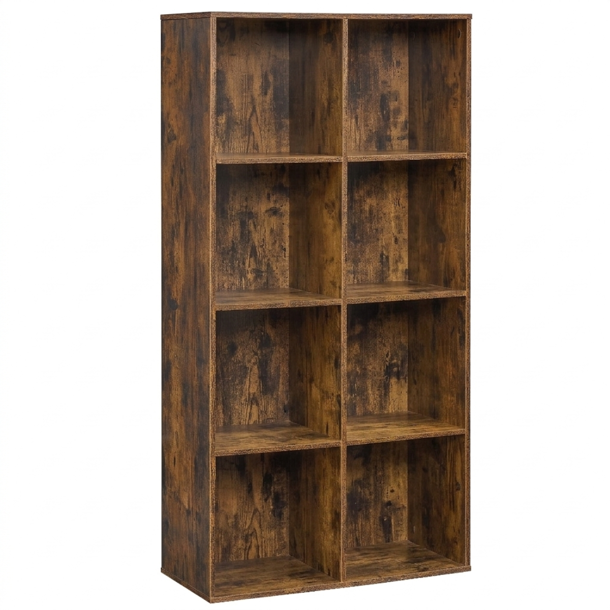 LASA 8 Cube Bookcase Storage Shelf Freestanding Vintage Brown – Wood Quality LASA Home & Office Product