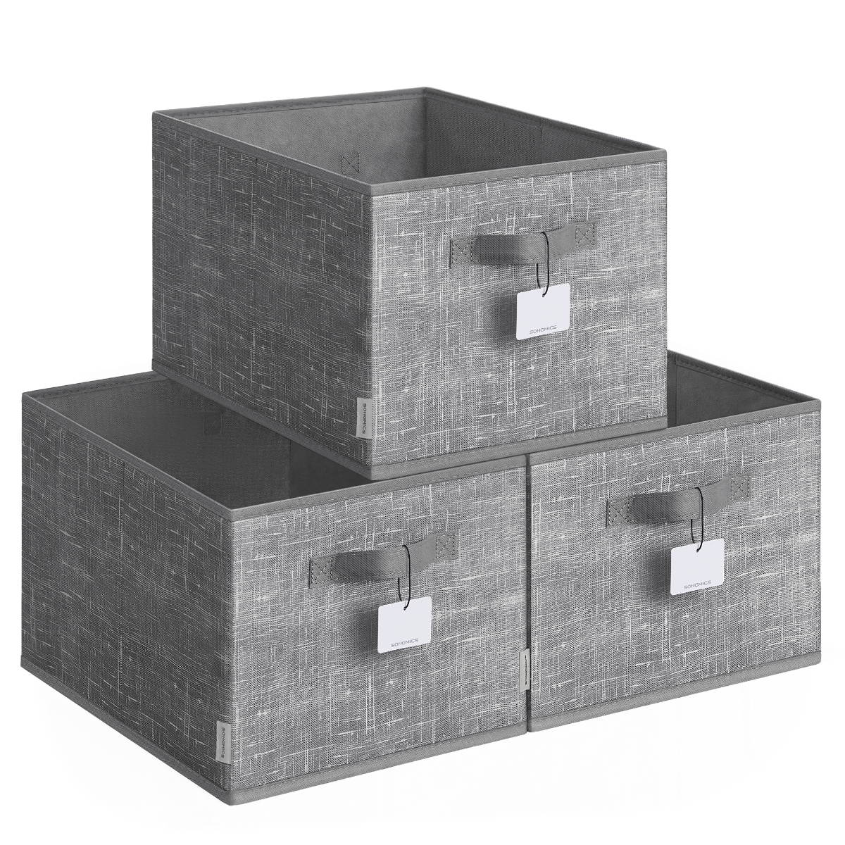 LASA Storage Cubes Set of 3 - Foldable Non-Woven Bins with Handles, Gray – PP non-woven fabric Quality LASA Home & Office Product