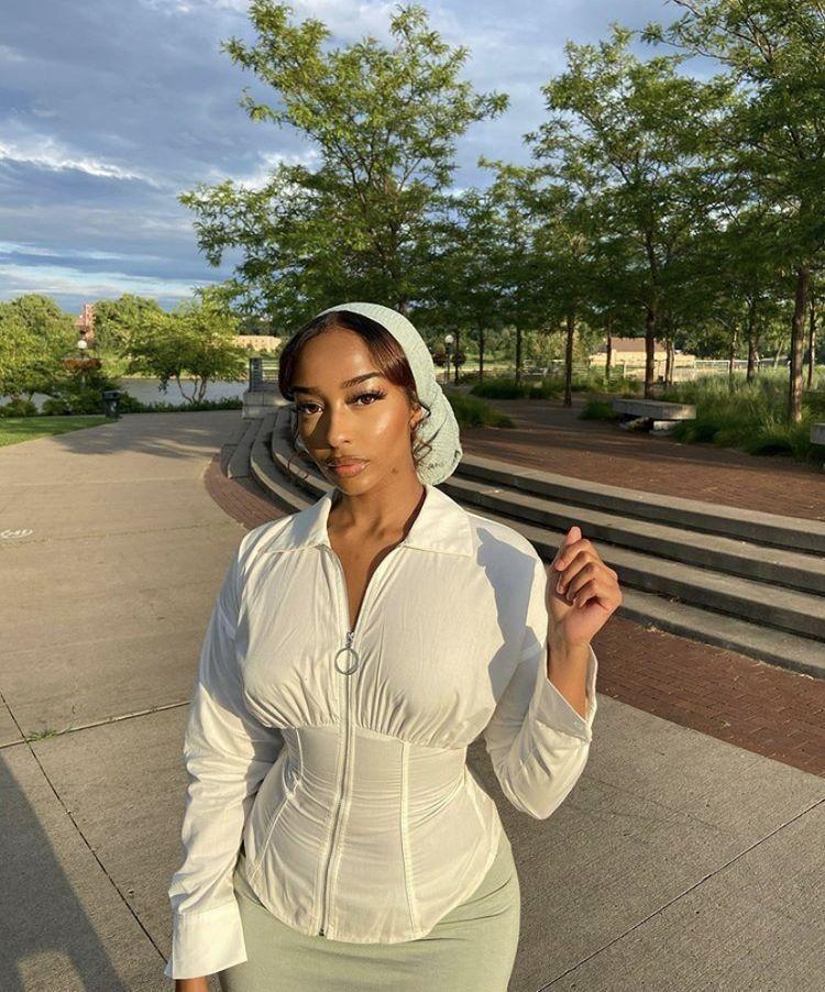 White Zip-Up Long Sleeve Top