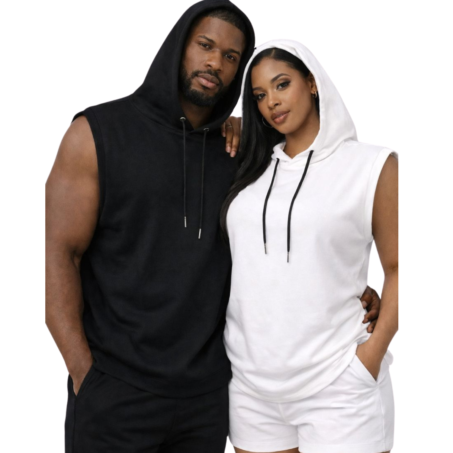 White Sleeveless Hoodie