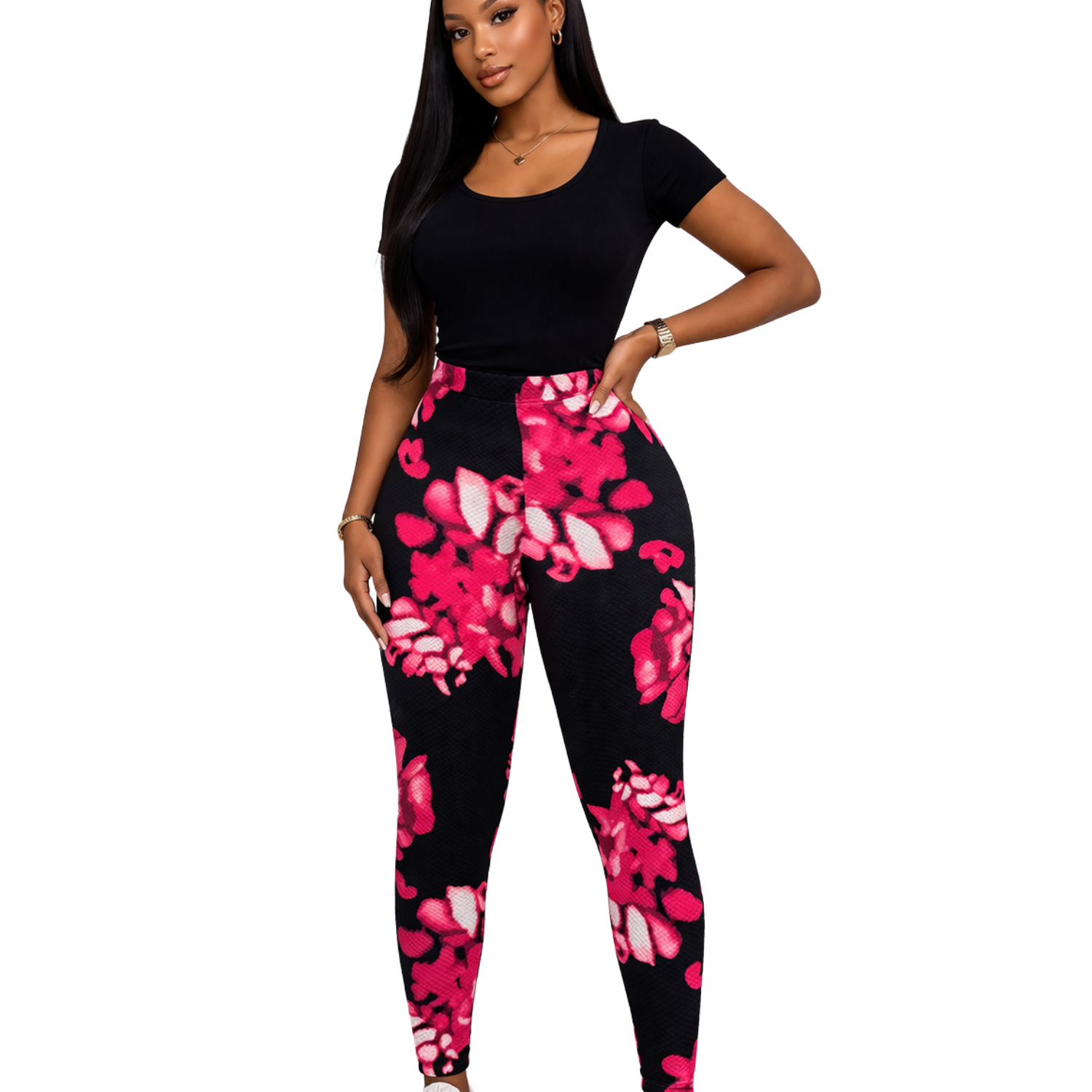 Pink/Black Leggings