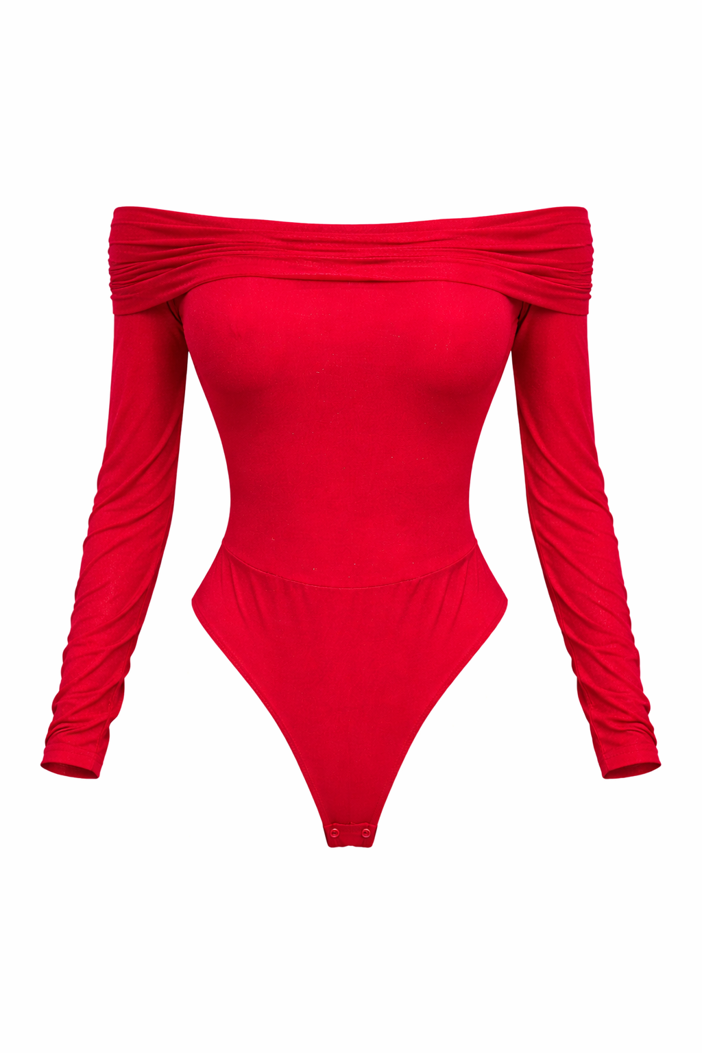 Red Sequin Off-Shoulder Bodysuit