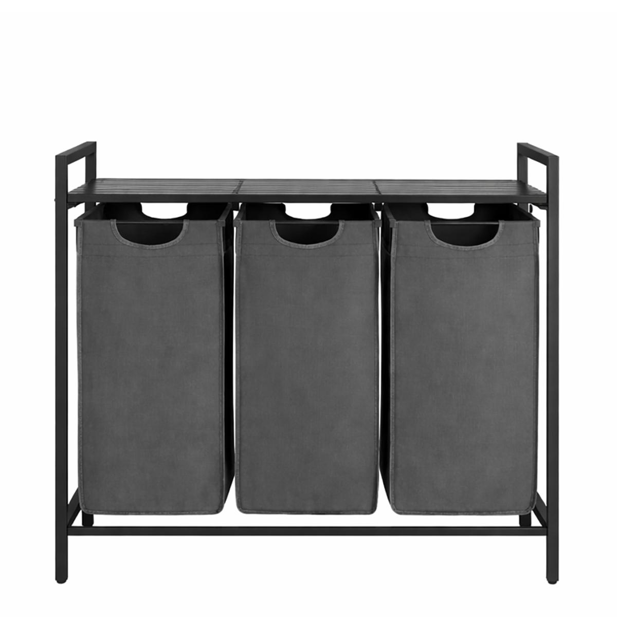 Laundry Hamper Basket Sorter with 3 Removable Bags 40 L
