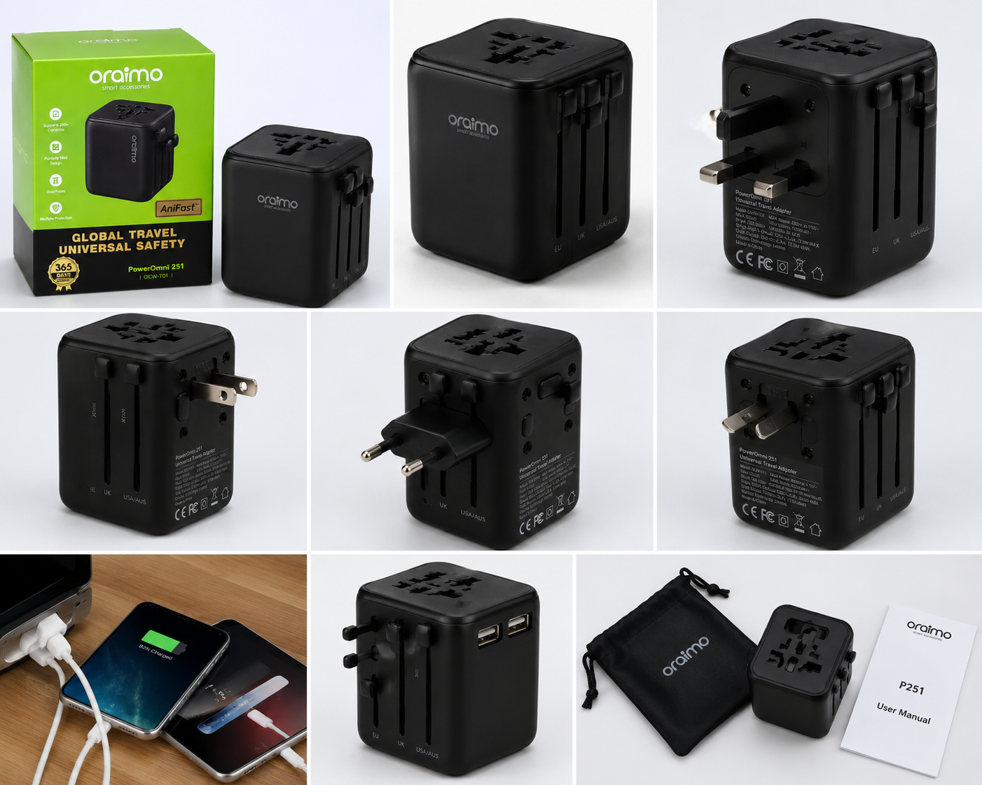PowerOmni 251 Universal Travel Adapter – Fast & Safe Charging