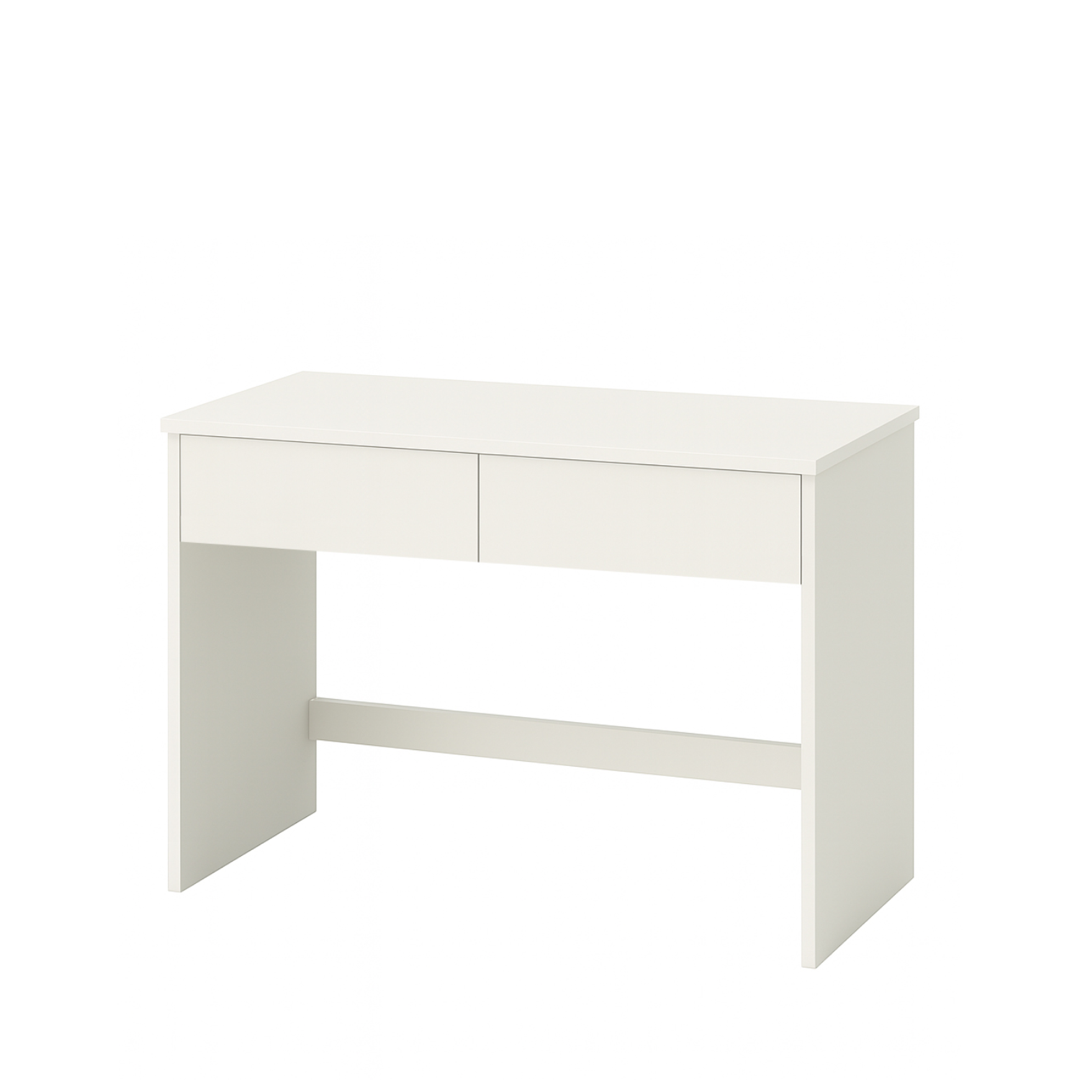LAZAVA Compact Vanity Desk with Flip Mirror & Storage Drawers - White