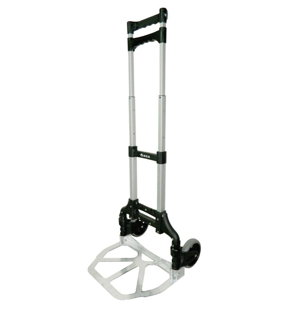 LASA Aluminum Folding Hand Truck - 68kg Capacity, Silver & Black, Lightweight, Tool-Free Setup