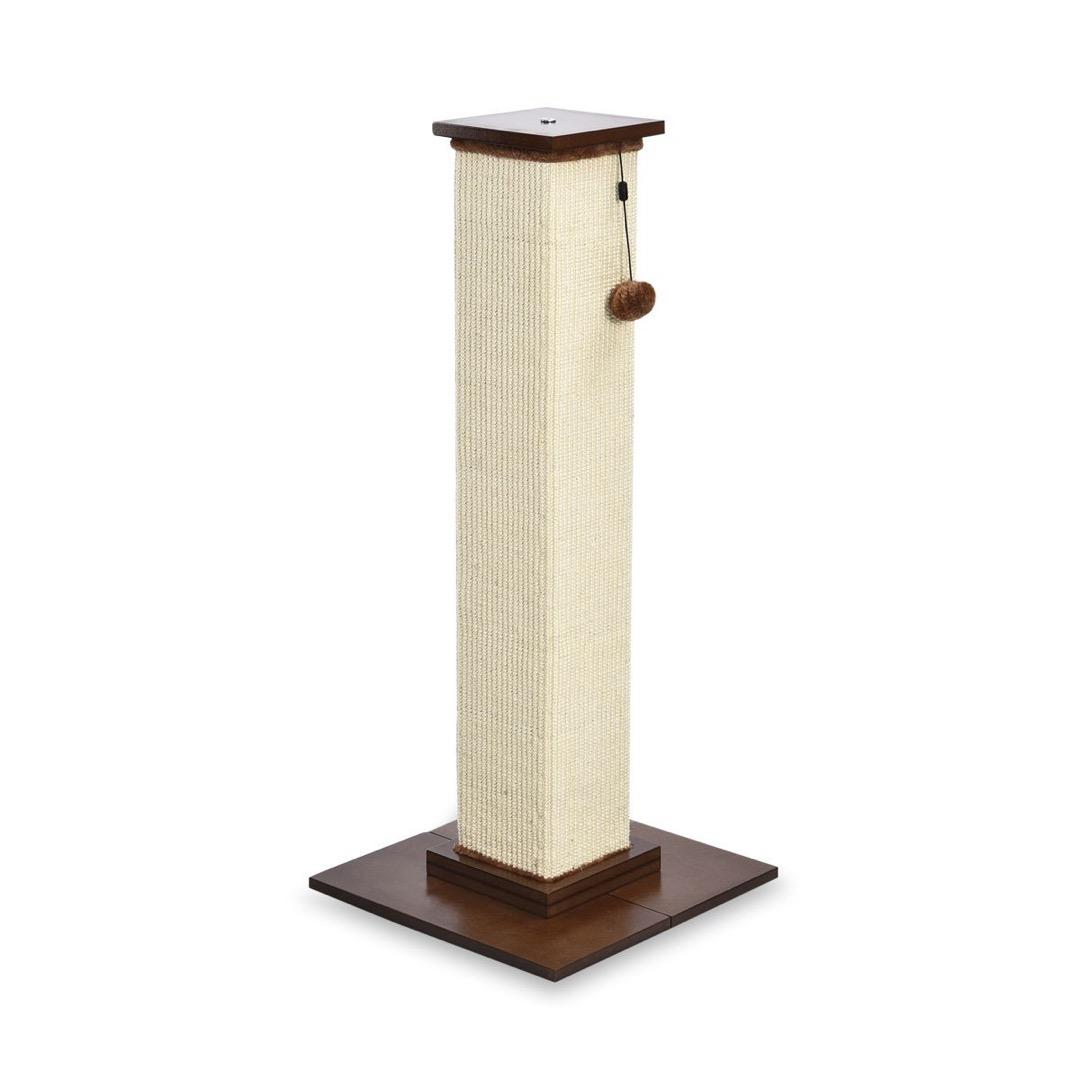 90cm Cat Scratching Post & Claw Scratcher - Tall Sisal Rope Post with Plush Top Perch, Stable Base for Cats & Kittens