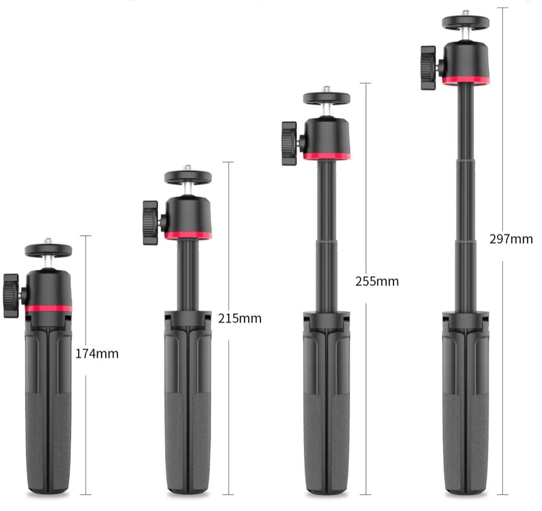 Extendable Phone Tripod with Phone Holder - Black