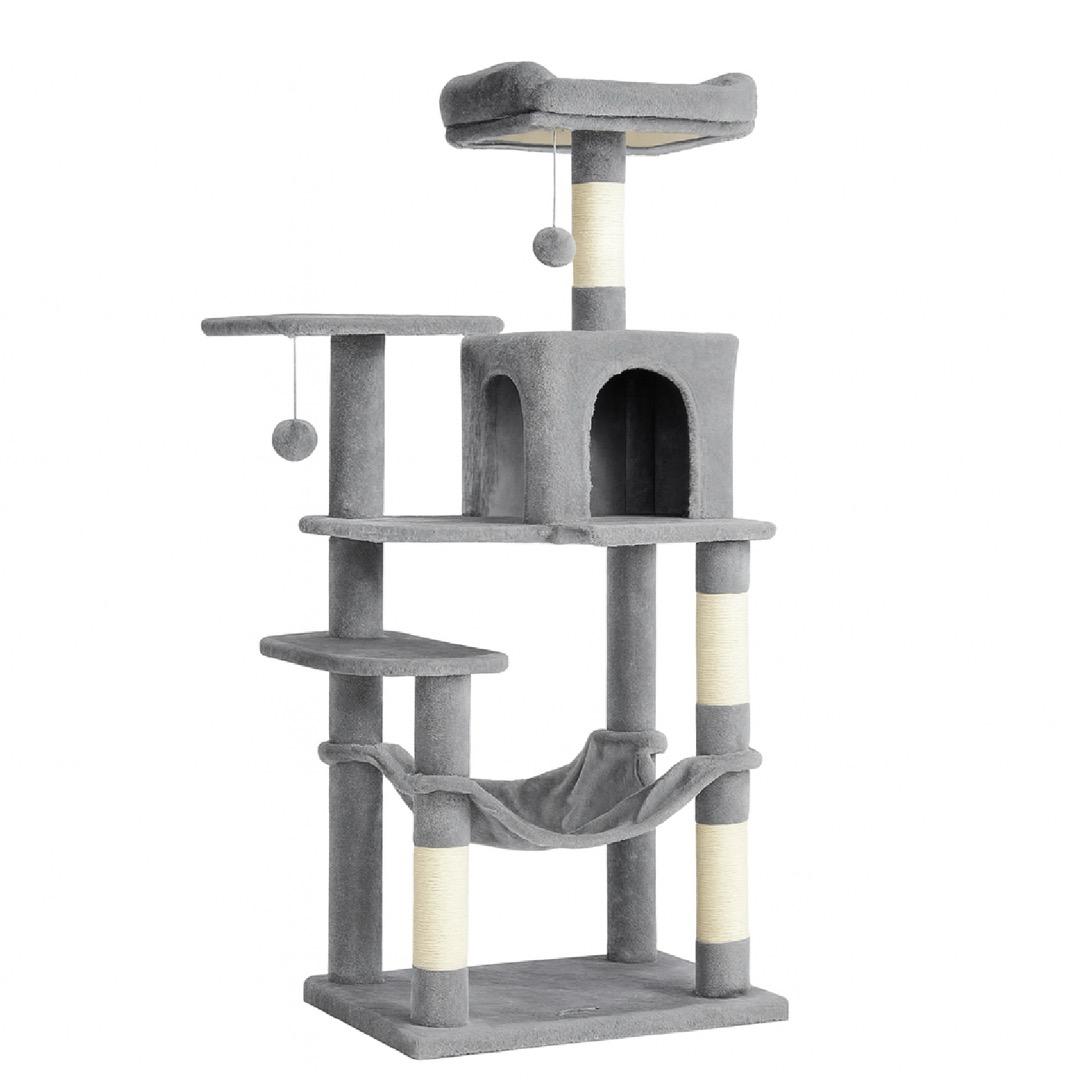 Large Cat Tree Tower Grey Hammock Cave and Scratching Posts