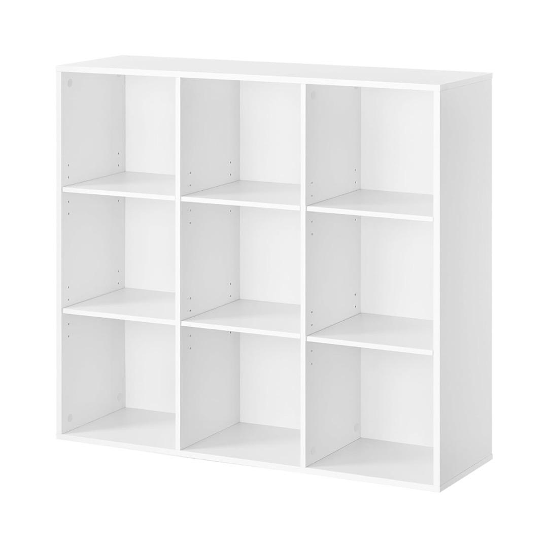 9-Cube Standing Bookcase - White Shelf for Home & Office