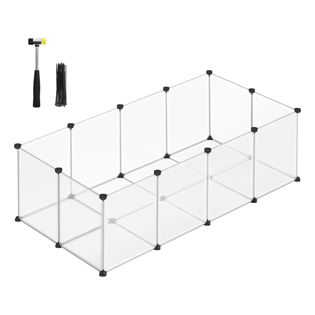 LASA White Plastic Outdoor Pet Enclosure with Floor Plates
