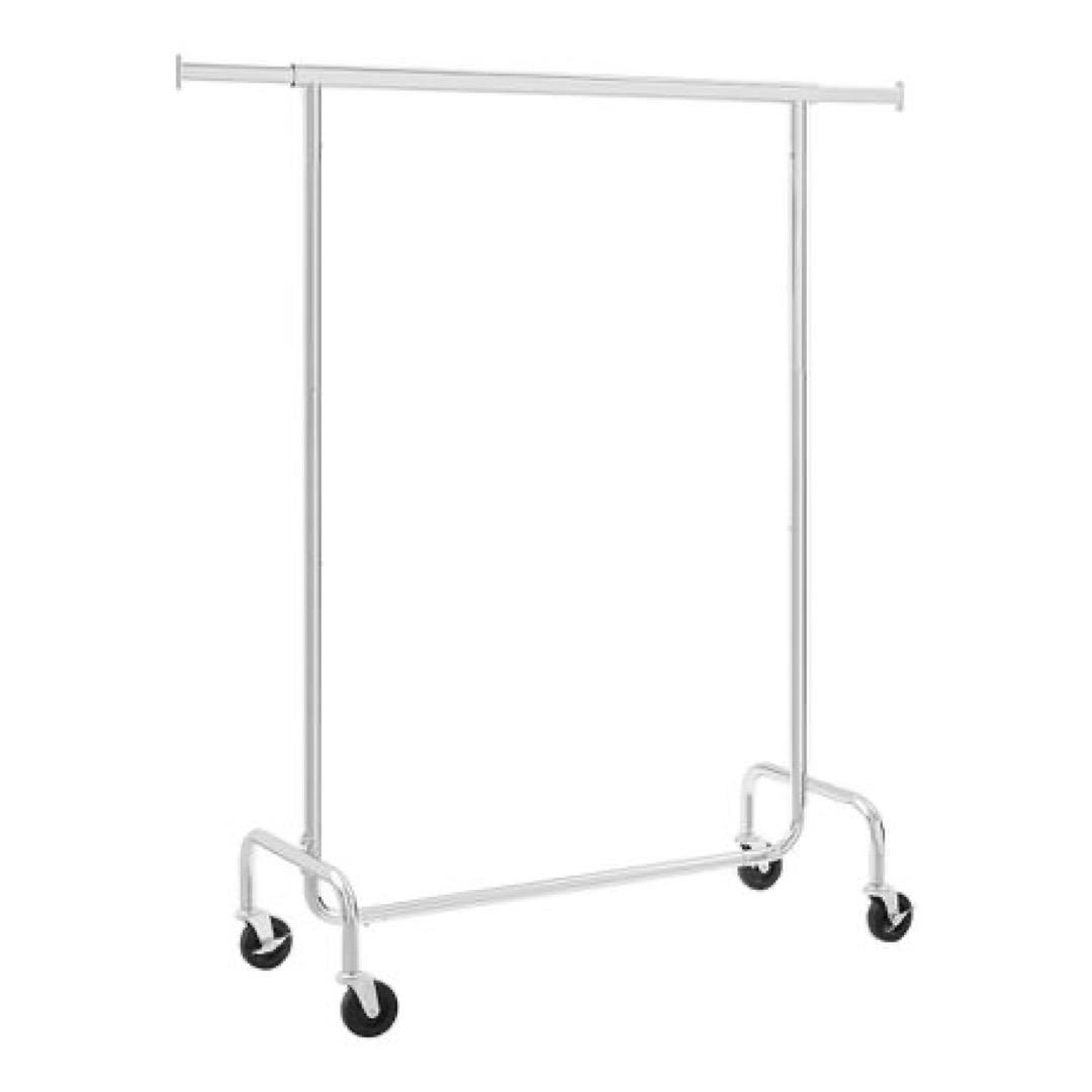 LASA Rolling Extendable Clothes Rack – Heavy-Duty Freestanding Garment Rail on Wheels for Bedroom, Closet & Laundry Room Use