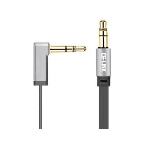 3.5mm Elbow Flat Aux Audio Cable Male to Male 1.5M – Right-Angle Car Stereo Cord for Phones, MP3 Players & Speakers