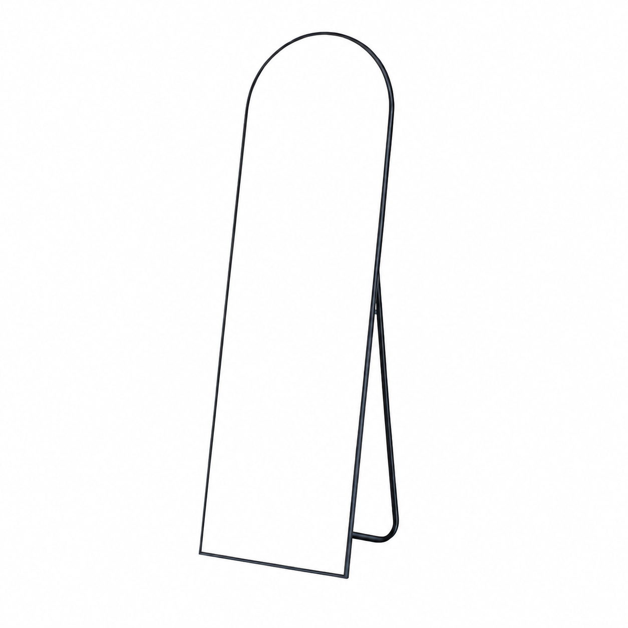 Curved Full-Length Standing Mirror - Black